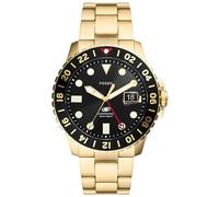 Fossil Blue GMT Watch for Men, Three Hand Date Movement with Stainless Steel or Silicon Strap