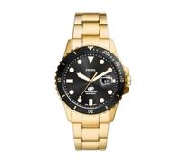 FOSSIL Blue Watch for Men, Quartz Movement with Stainless Steel or Leather Strap,Black and Gold Tone,42 mm