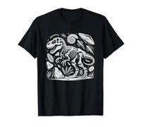 Fossil Bone Anatomy Scientific Illustration Nature Art T-Shirt