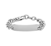 Fossil Bracelet for Men Drew, Length: 223.4mm, Width: 46.3mm, Height: 12.3mm Silver Stainless Steel Bracelet, JF04155040