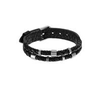 Fossil Bracelet for Men Leather Essentials, Black Leather Strap Bracelet, Length: 256mm, Width: 13.7mm, JF04473040