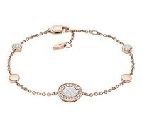 Fossil Bracelet for Women Classics, Total Length: 165mm + 25mm Extension Chain Rose Gold Stainless Steel Bracelet, JF03264791