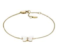 Fossil Bracelet for Women Radiant Wings, White Mother of Pearl Butterfly Chain Bracelet, Length: 169mm+32mm, Width: 13.2mm, Height: 10mm, JF04425710