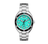 Fossil Breaker Men's Green Wave Dial Stainless Steel Bracelet Watch