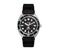 Fossil Breaker Men's Black Wave Dial Stainless Steel Bracelet Watch
