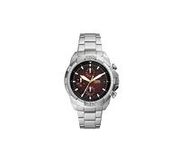FOSSIL Bronson Watch for Men, Chronograph Movement with Leather or Stainless Steel Strap,Silver Tone,44 mm