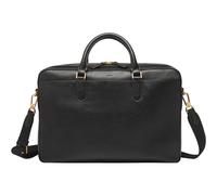 Fossil men's bag Asher, LiteHide black leather briefcase, L: 40.6 cm, W: 8 cm, H: 27.9 cm, MBG9614001