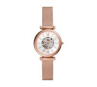 Fossil Watch for Women Carlie Mini Automatic, Automatic Movement, 28 mm Rose Gold Stainless Steel Case with a Stainless Steel Mesh Strap, ME3188
