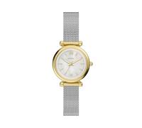 Fossil Carlie Watch for Women, Gold Tone Quartz Three Hand Movement with Stainless Steel Strap