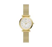 Fossil Carlie Watch for Women, Gold Tone Quartz Three Hand Movement with Stainless Steel Strap
