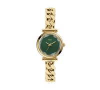 Fossil Carlie Watch for Women, Gold Tone Quartz Three Hand Movement with Stainless Steel Strap,Gold Tone and Green