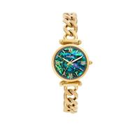 Fossil Carlie Watch for Women, Gold Tone Quartz Three Hand Movement with Stainless Steel Strap,Gold Tone and Teal