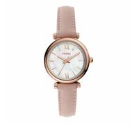 Fossil Carlie Watch for Women, Quartz Three Hand Movement with Leather Strap