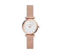 Fossil Carlie Watch for Women, Rose Gold Tone Quartz Three Hand Movement with Stainless Steel Strap