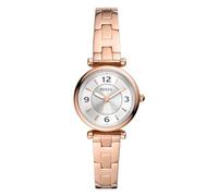 FOSSIL Carlie Watch for Women, Rose Gold Tone Quartz Three Hand Movement with Stainless Steel Strap