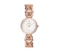 Fossil Carlie Watch for Women, Rose Gold Tone Quartz Three Hand Movement with Stainless Steel Strap