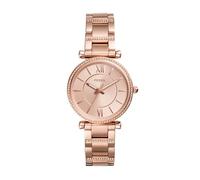 Fossil Carlie Watch for Women, Rose Gold Tone Quartz Three Hand Movement with Stainless Steel Strap