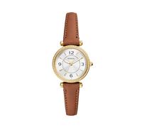 Fossil Carlie Women's Silver Dial Brown Leather Strap Watch