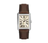 Fossil Carraway Men's Cream Dial With Brown Leather Strap Watch