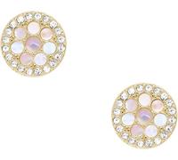 Fossil Earrings for Women Sadie, Length: 10mm, Width: 10mm Gold Mother of Pearl, Stainless Steel Earrings, JF04344710