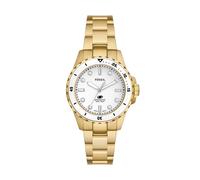 Fossil Blue Dive Watch for Women, Quartz Movement with Stainless Steel or Leather Strap, Gold Tone and White