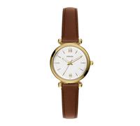 Fossil ES5464 Carlie Mini Brown Leather Strap Watch - W10477