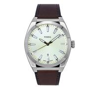 Fossil Everett Leather Strap Cream Dial Quartz Dress FS6071 Men's Watch
