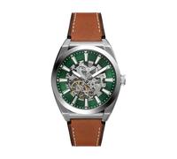 Fossil Everett Watch for Men, Automatic Three Hand Movement with Stainless Steel or Leather Strap