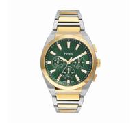 FOSSIL Everett Watch for Men, Quartz Chronograph Movement with Stainless Steel or Leather Strap