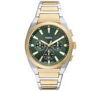 FOSSIL Everett Watch for Men, Quartz Chronograph Movement with Stainless Steel or Leather Strap