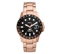 Fossil Blue GMT Rose Gold-Tone Stainless Steel Watch, One Colour, Men One Colour