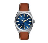 Fossil FS6115 Everett Blue Dial Brown Leather Strap Watch - W10415