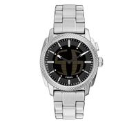 Fossil Machine Watch for Men, 41mm Ana-Digi Bigtic Movement with Stainless Steel or Leather Strap,Brown and Silver Tone