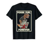 Fossil Fuel Forever T-Rex V8 Engine Anti EV Car Guys Humor T-Shirt