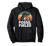 Fossil Fueled Dinosaur Coffee Lover Trex Retro Funny Morning Pullover Hoodie
