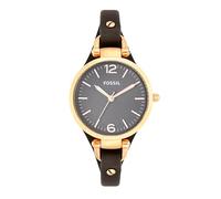 Fossil Watch for Women Georgia, Quartz Movement, 32 mm Rose Gold Stainless Steel Case with a Genuine Leather Strap, ES3077