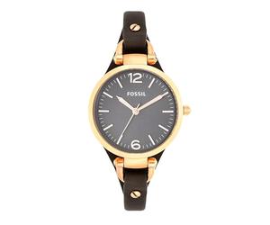 FOSSIL Georgia Womens Quartz Watch with Grey Dial and Grey Leather Strap ES3077