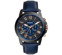 Fossil Grant Chronograph Black And Blue Dial Blue Leather Fs5061 Men's Watch