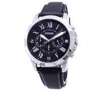 Fossil Grant Chronograph Black Leather Strap Quartz FS4812 Men's Watch
