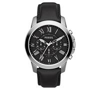 Fossil Grant Men's Quartz Watch with Black Dial and Black Leather Strap FS4812IE