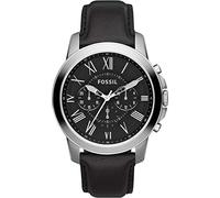 FOSSIL Grant Watch for Men, Quartz Chronograph Movement with Leather and Stainless Steel Strap