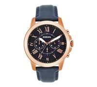 FOSSIL Grant Watch for Men, Quartz Chronograph Movement with Leather and Stainless Steel Strap