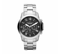 Fossil Watch for Men Grant, Quartz Chronograph Movement, 44 mm Silver Stainless Steel Case with a Stainless Steel Strap, FS4736