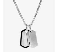 Fossil Harlow Chevron Stainless Steel Dog Tag Necklace JF03996040