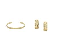 Fossil Harlow Women's Gold Tone Stainless Steel Bracelet & Earrings Set