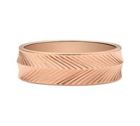 Fossil Harlow Women's Linear Texture Rose Gold Tone Ring - Size L