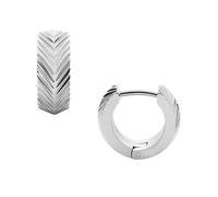 Fossil Harlow Women's Linear Texture Stainless Steel Hoop Earrings