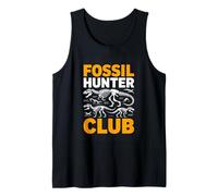 Fossil Hunter Club Dinosaur Skeleton Paleontology Tank Top