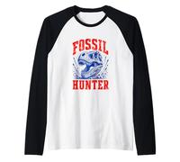 Fossil Hunter T-Rex Skeleton Dinosaur Fossils Raglan Baseball Tee