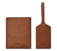 FOSSIL id case Gift Set Passport Case and Luggage Tag Brown